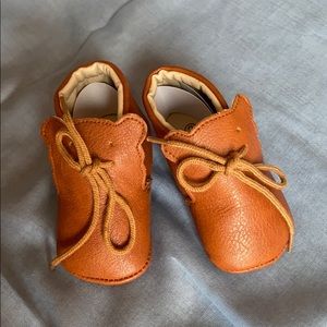 Real leather brown new baby shoes size 2